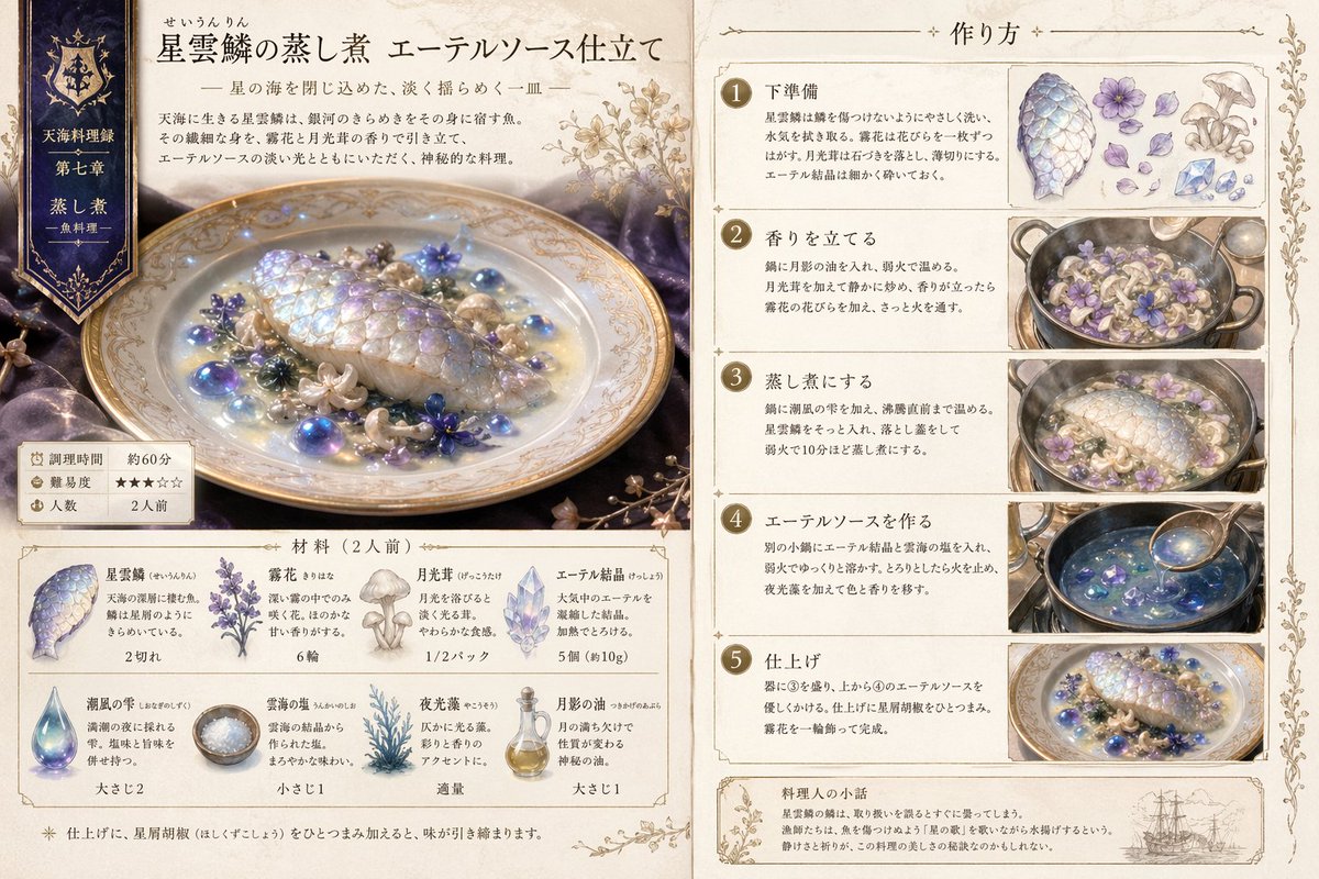 Fantasy Recipe Illustration - AI image template preview