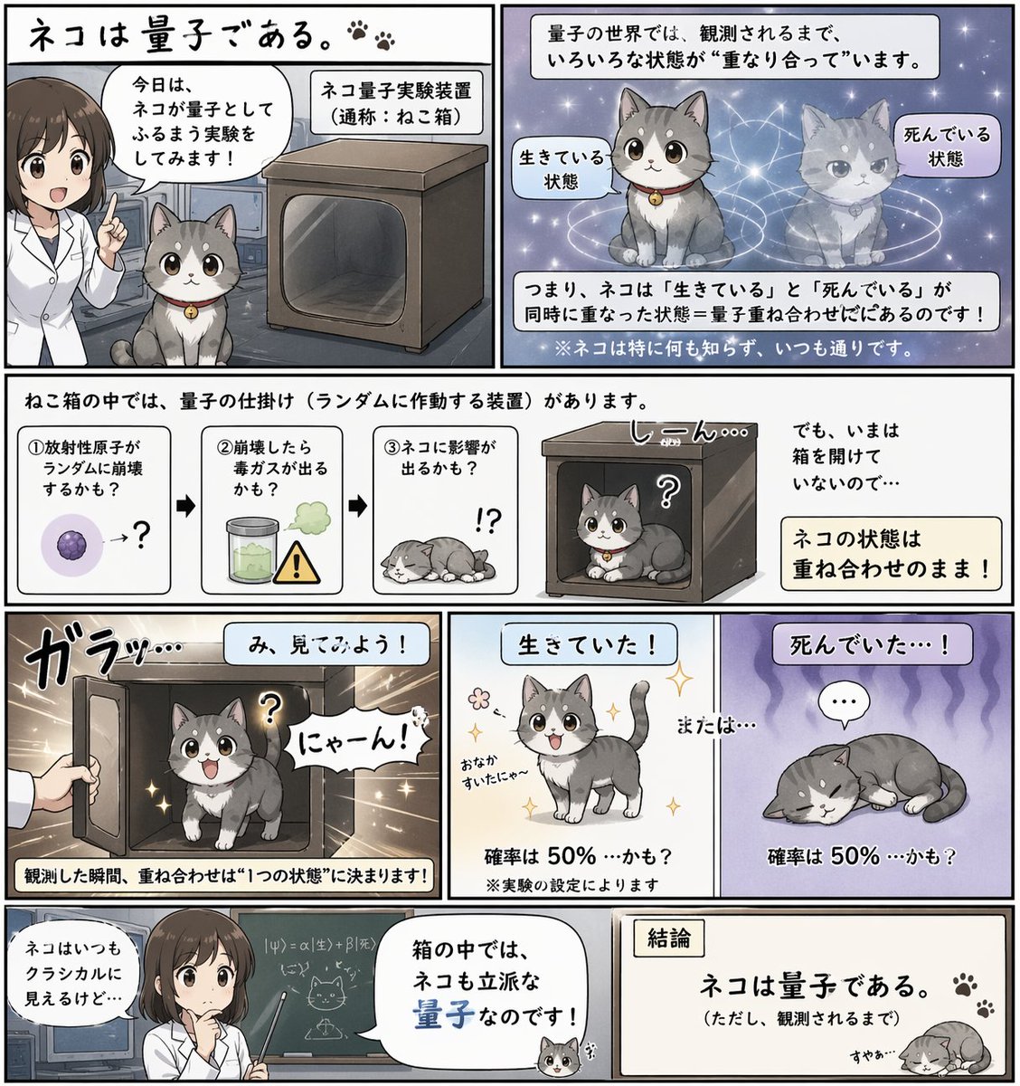 Quantum Cat Manga - AI image template preview