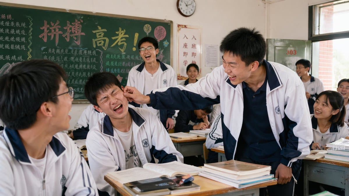2000s High School Comedy Scene - AI image template preview