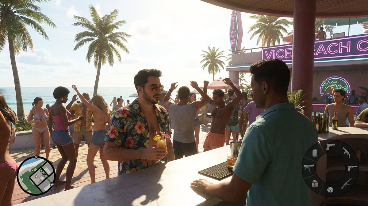 Beach Club Open-World Game Screenshot - AI image template preview