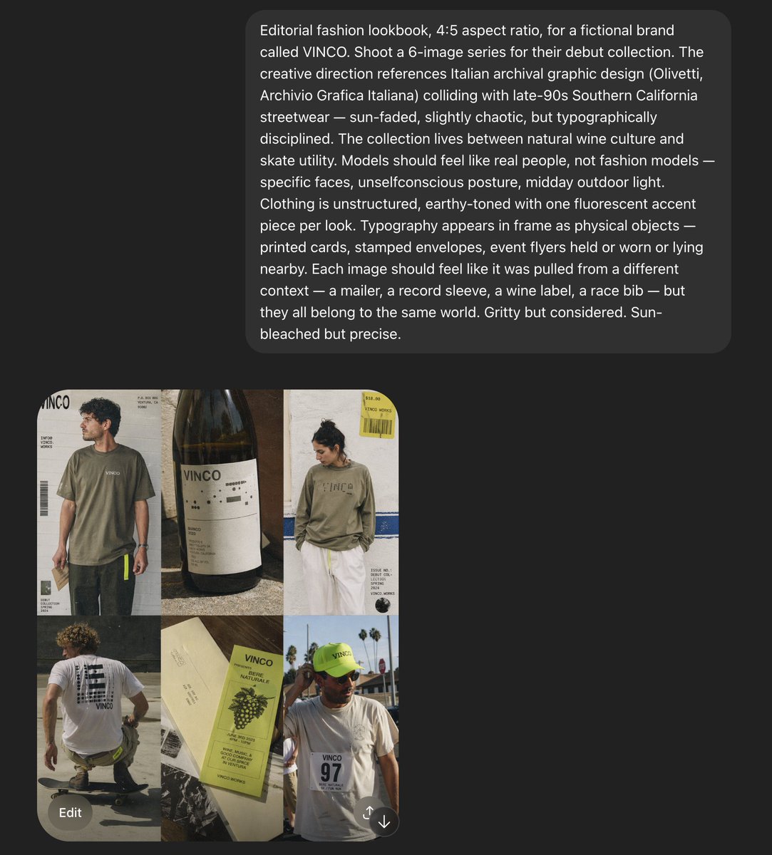 VINCO Editorial Moodboard Screenshot - AI image template preview
