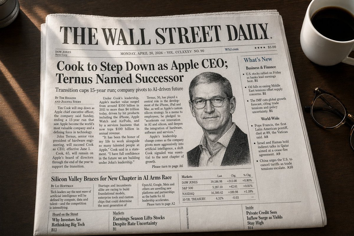 WSJ-Style Business Newspaper Front Page - AI image template preview