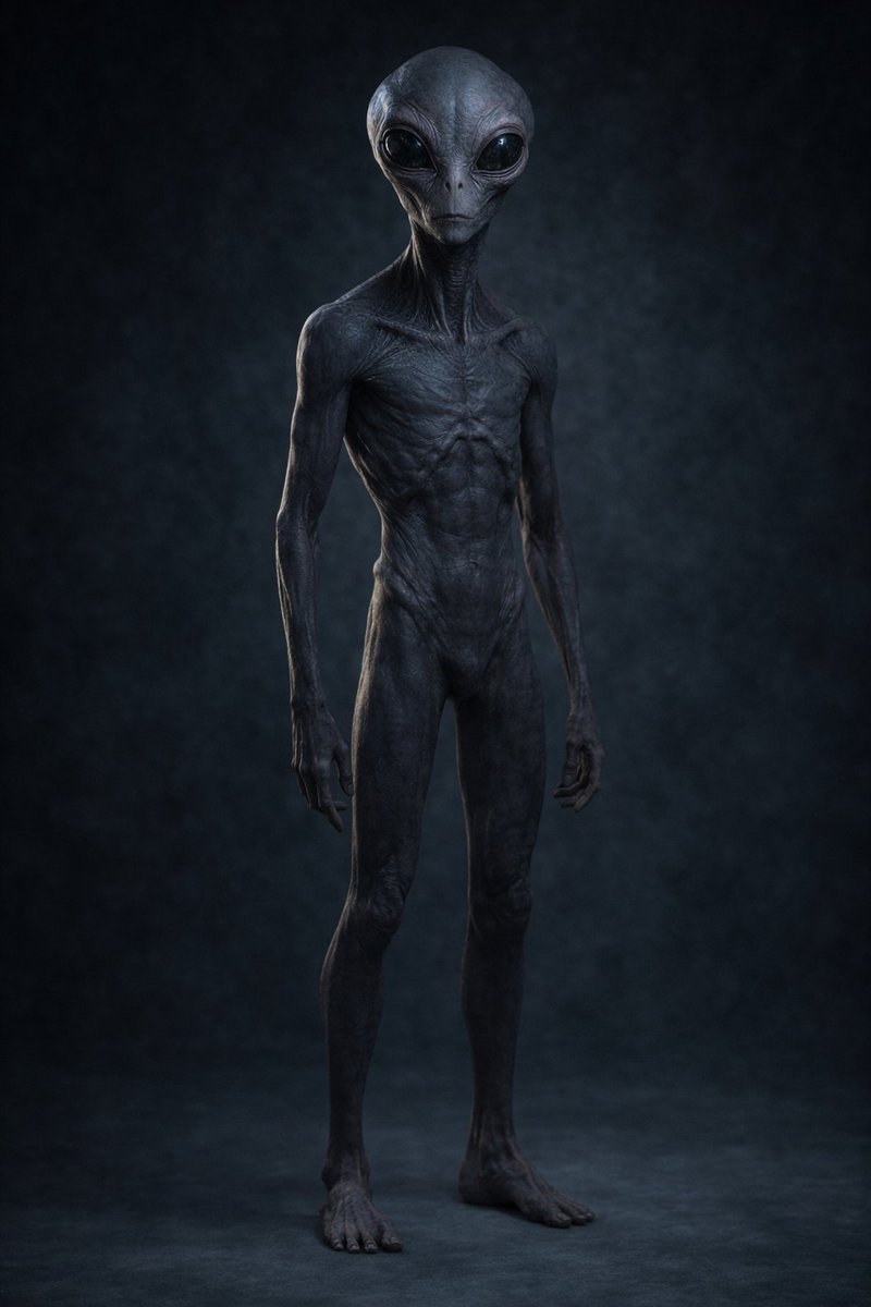 Uncanny Full-Body Alien Portrait - AI image template preview