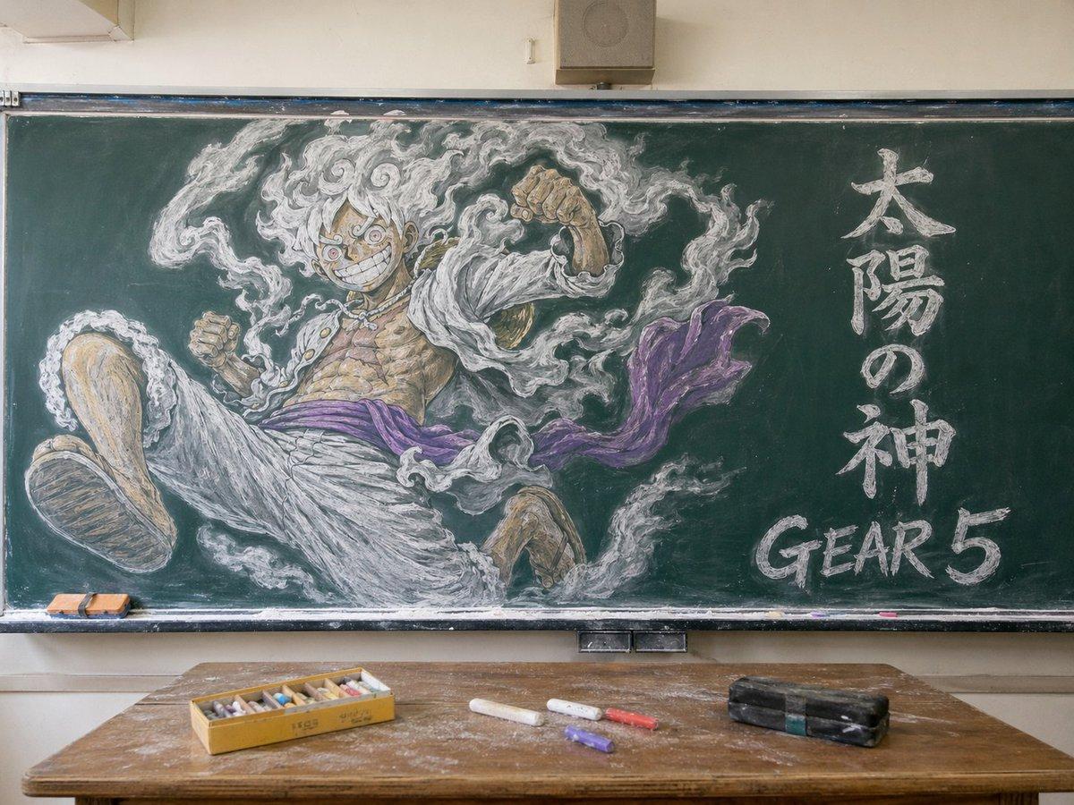 Gear 5 Chalkboard Classroom Mural - AI image template preview