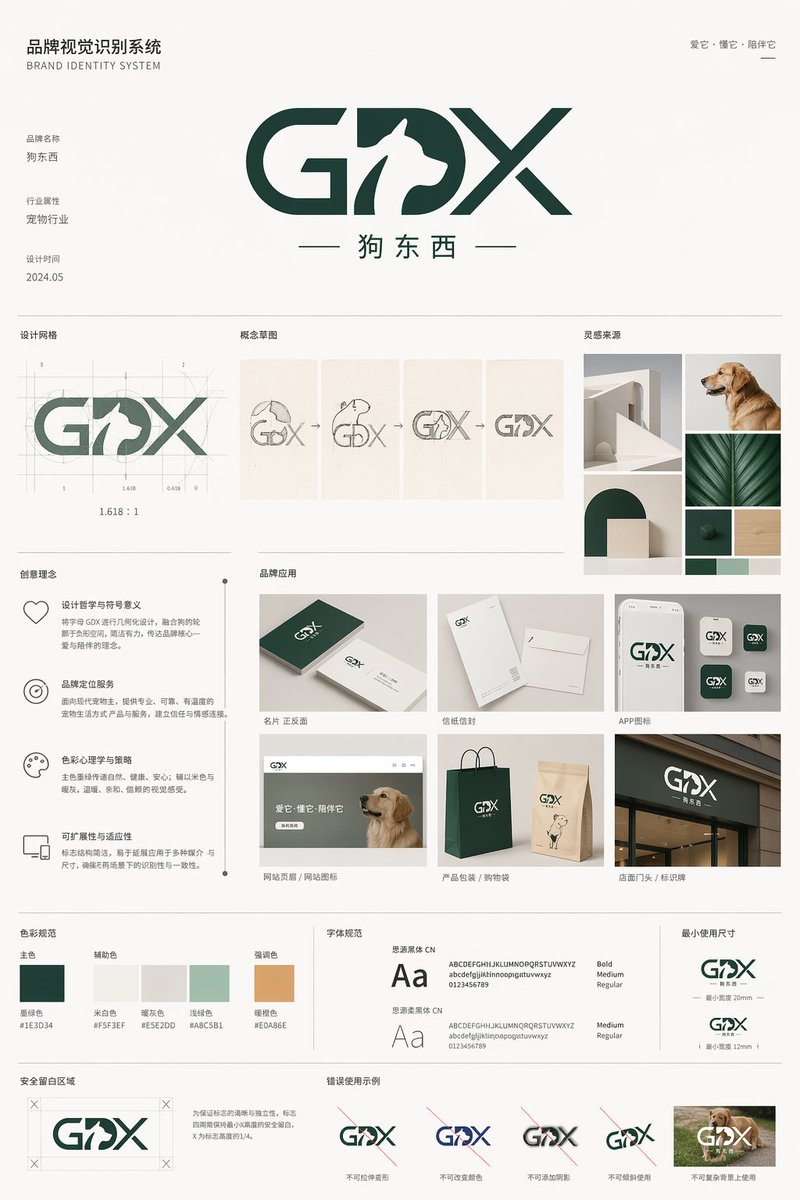 Pet Brand Identity System Board - AI image template preview