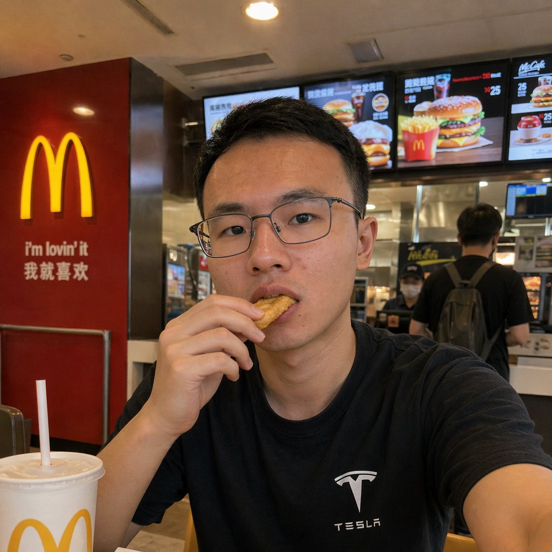 Realistic McDonald's Selfie Portrait - AI image template preview