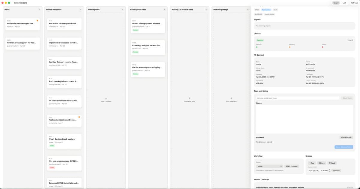 MacOS Kanban Review App UI - AI image template preview