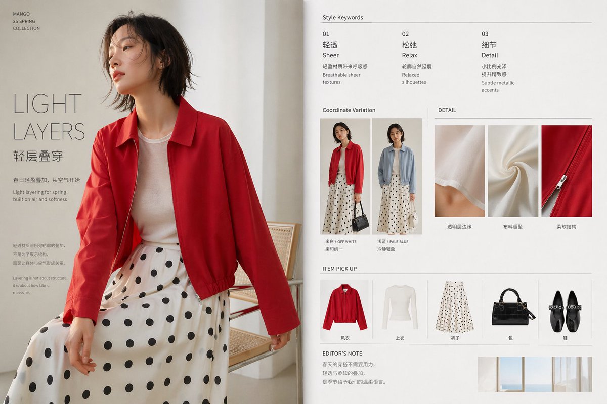Minimal Spring Fashion Editorial Board - AI image template preview