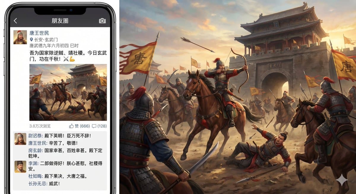 Xuanwu Gate Incident Moments Post - AI image template preview