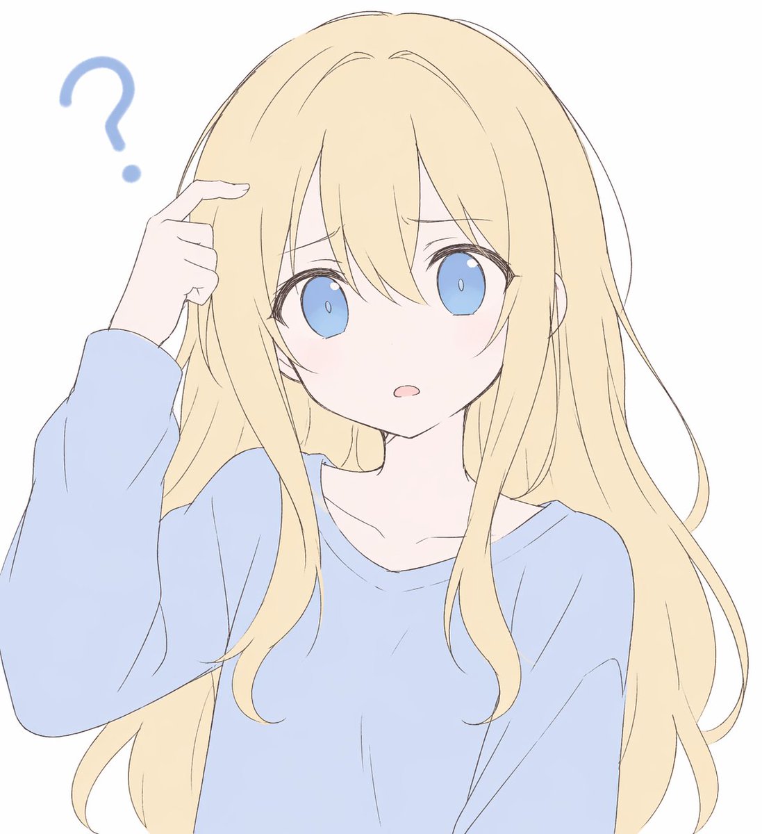 Confused Blonde Anime Girl Portrait - AI image template preview