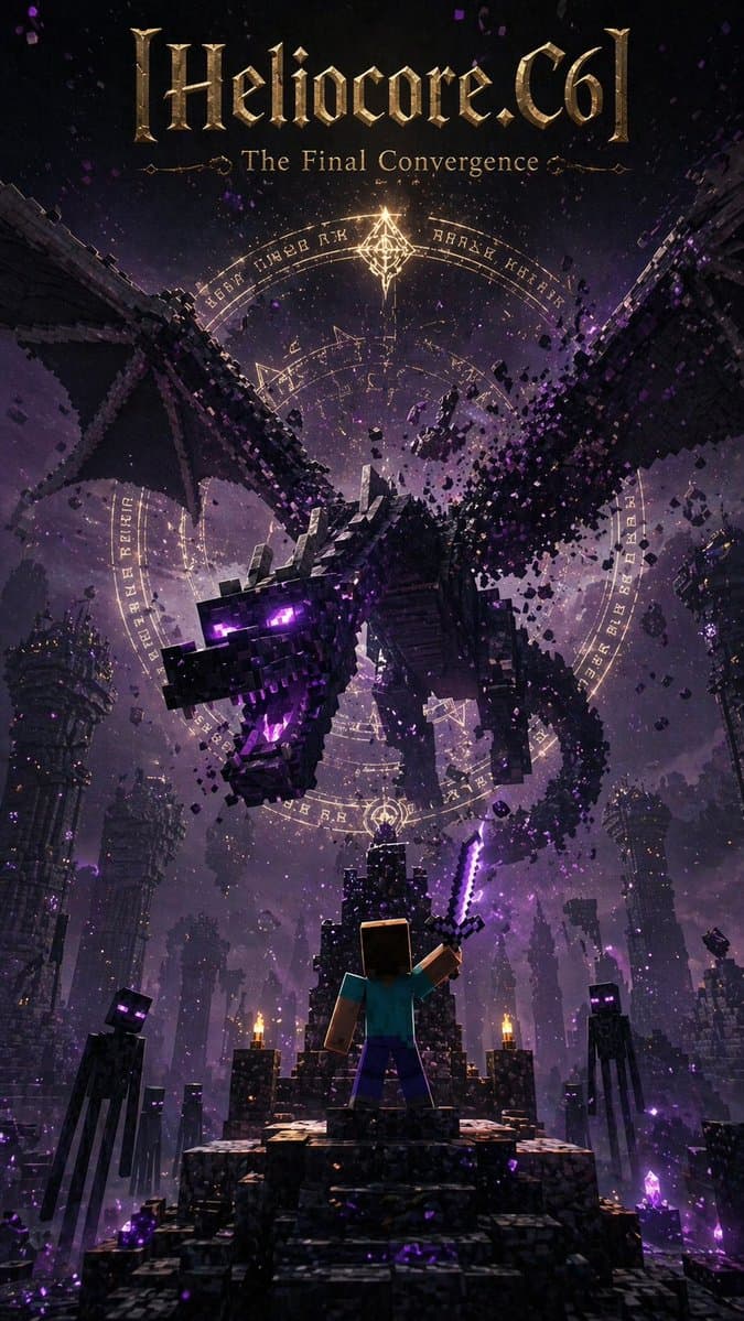 Minecraft Ender Dragon Fantasy Poster - AI image template preview