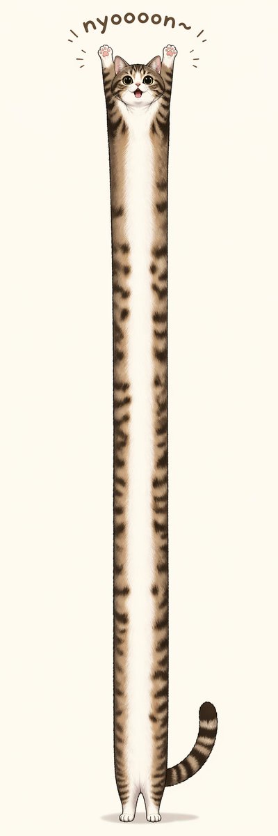 Long Stretching Tabby Cat - AI image template preview
