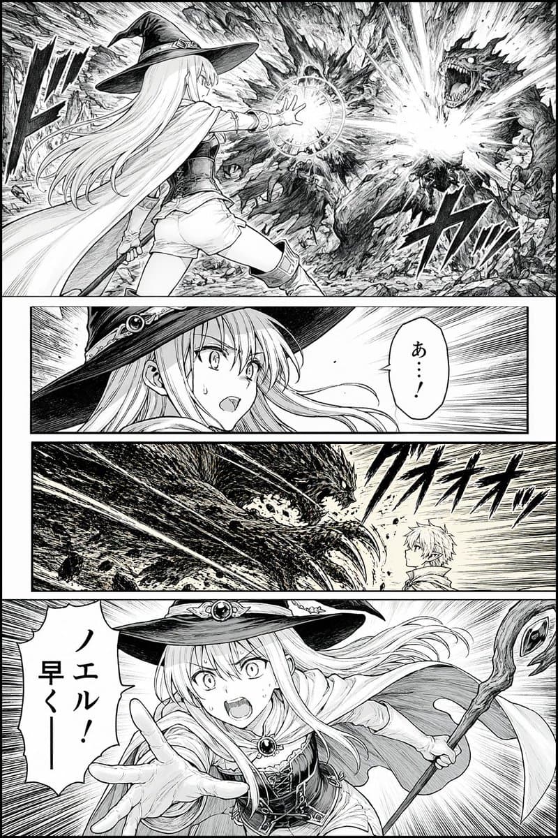 Fantasy Manga Battle Page - AI image template preview