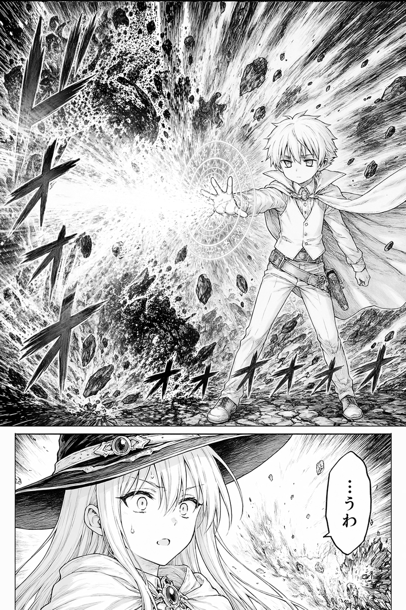 Fantasy Manga Spell Explosion Page - AI image template preview