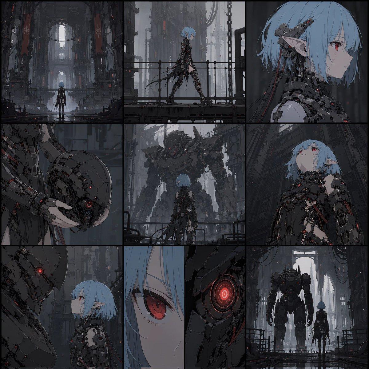 Cyberpunk Android Elf Storyboard - AI image template preview