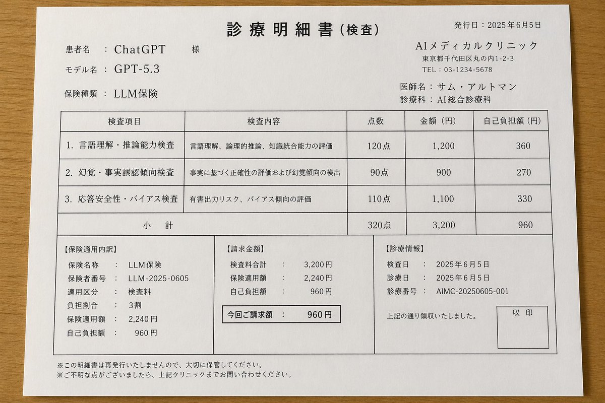 Japanese AI Clinic Billing Statement - AI image template preview