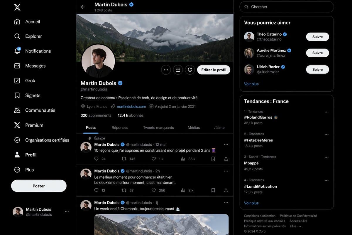 Realistic X Profile Page Mockup - AI image template preview