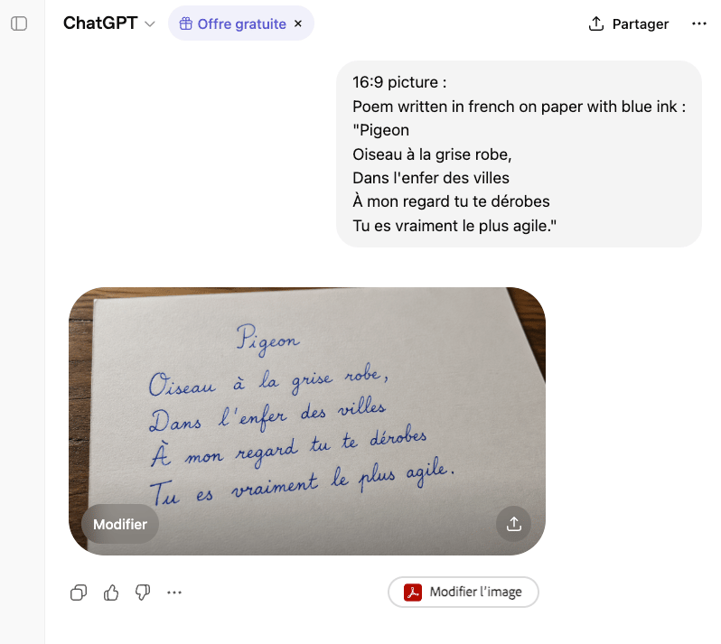Handwritten French Poem on Paper - AI image template preview