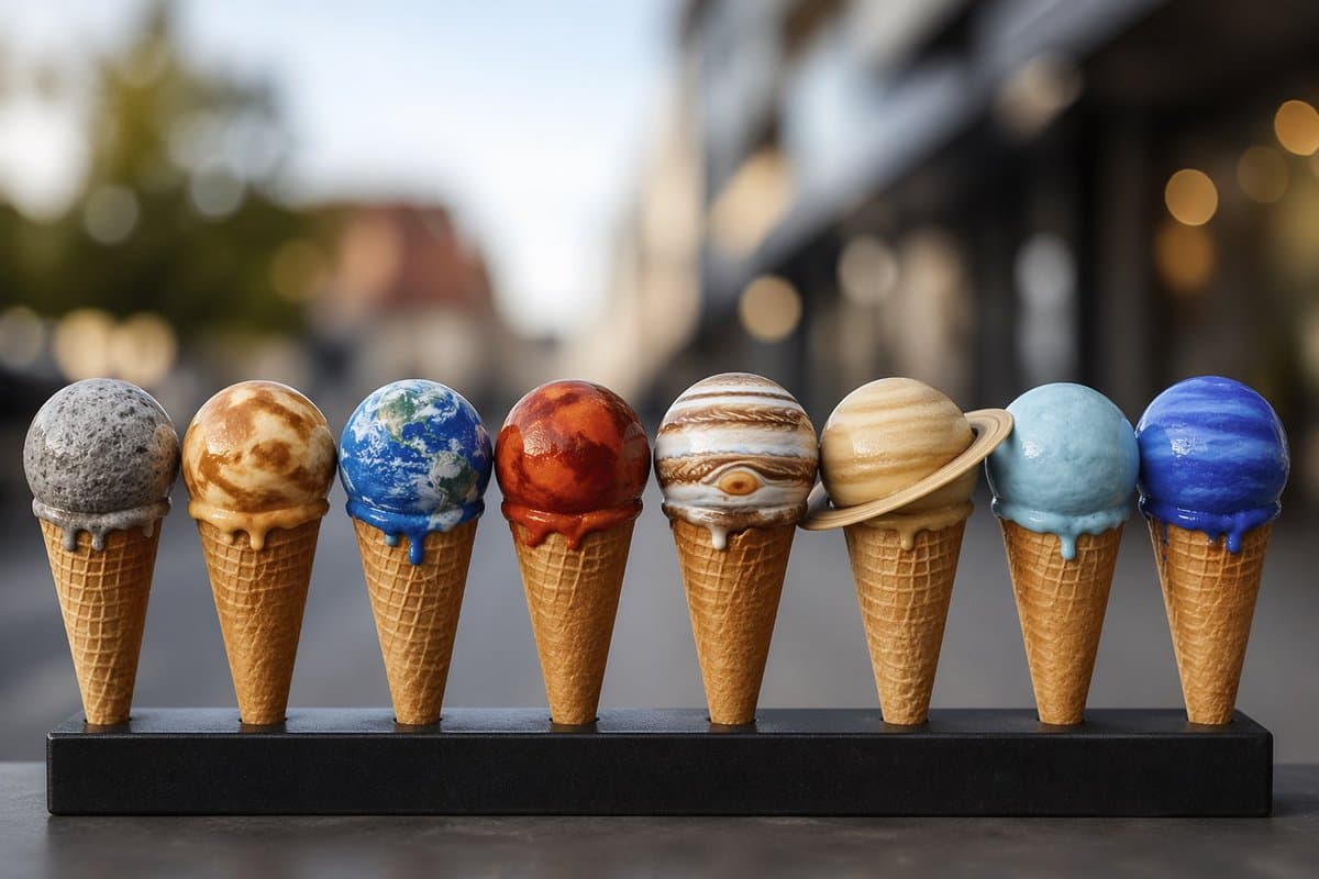 Solar System Ice Cream Cones - AI image template preview