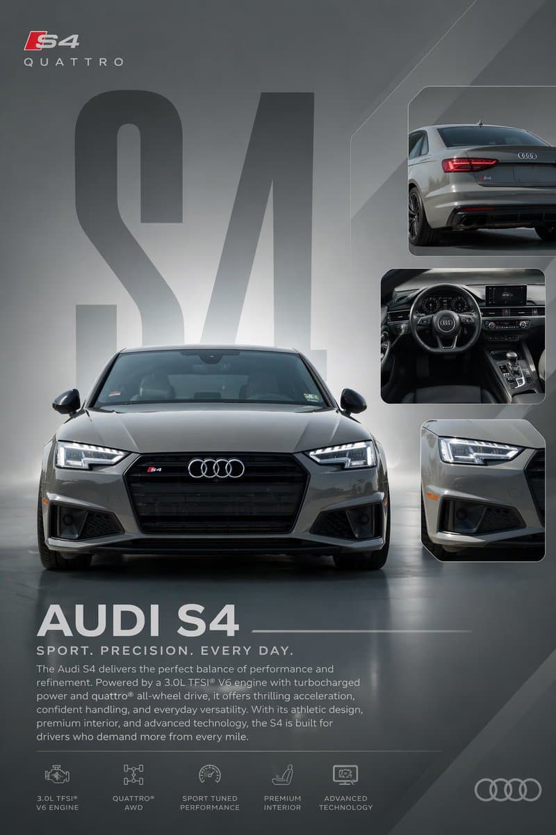 Audi S4 Promotional Poster - AI image template preview