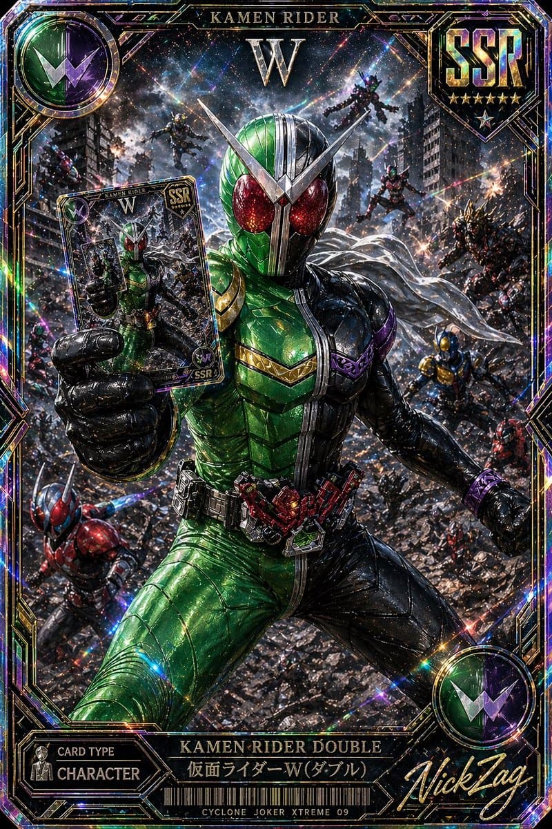 SSR Kamen Rider Double Card - AI image template preview