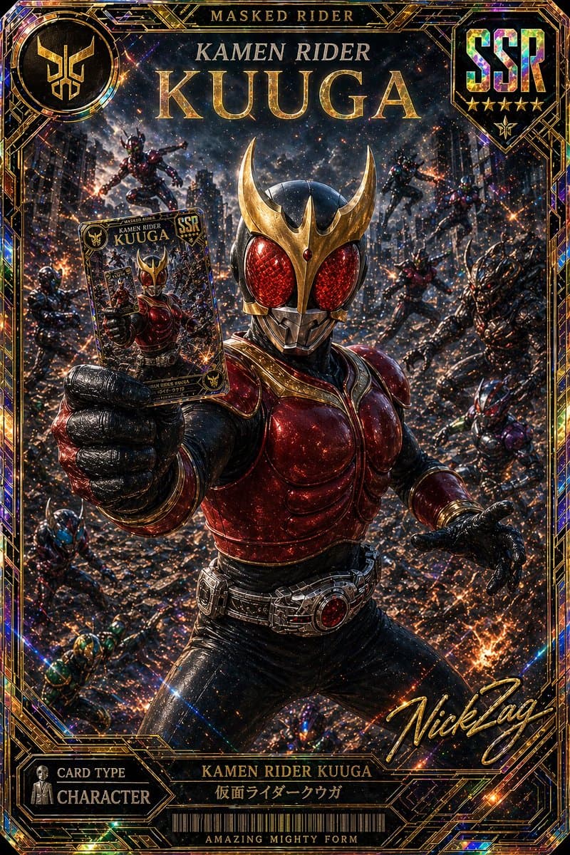 SSR Kamen Rider Kuuga Card - AI image template preview