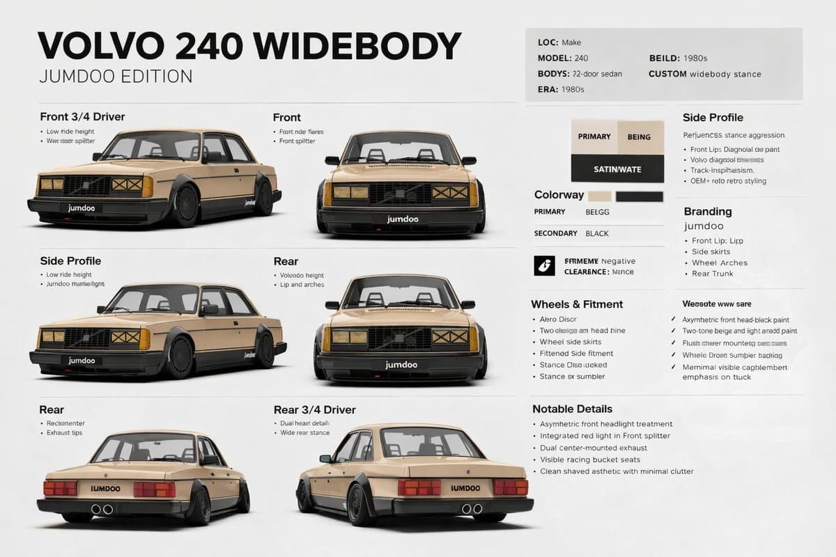 Widebody Volvo 240 Spec Board - AI image template preview