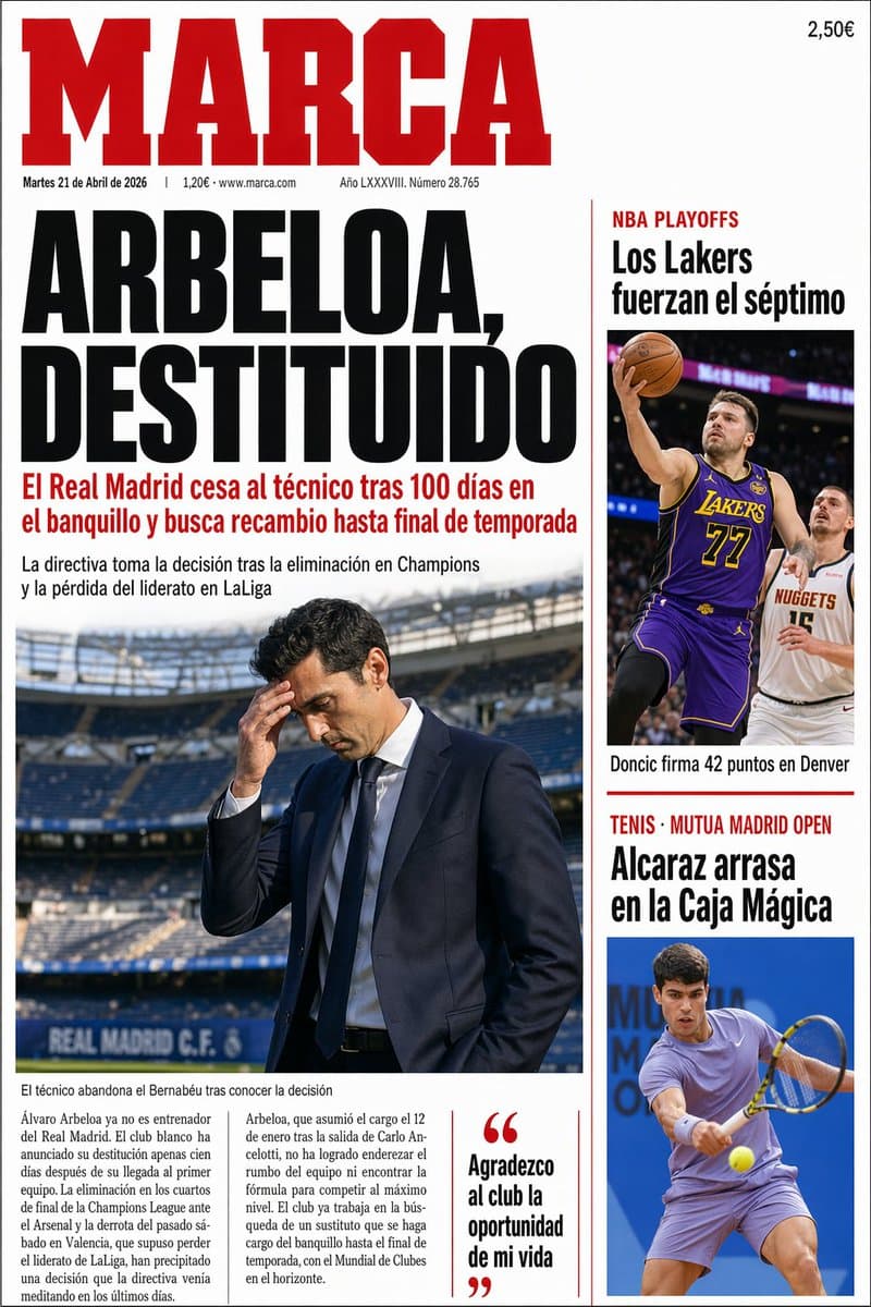 Spanish Sports Newspaper Front Page - AI image template preview