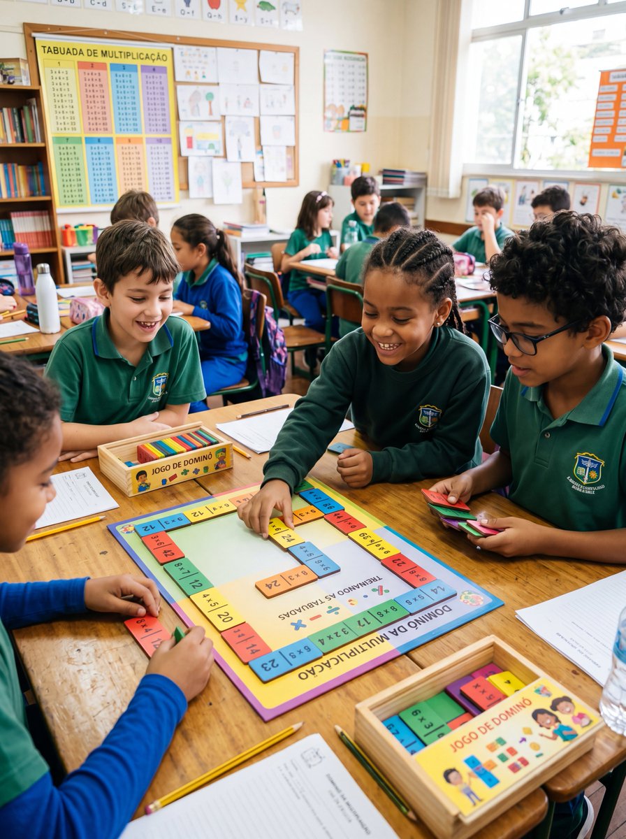 Multiplication Domino Classroom Activity - AI image template preview