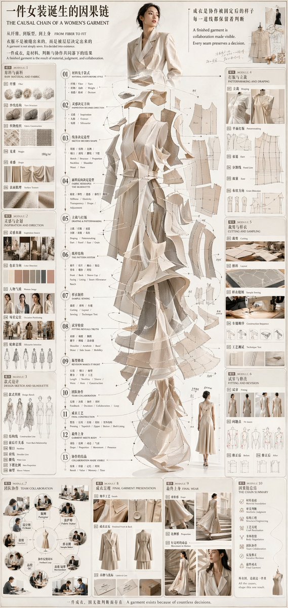Couture Garment Process Infographic - AI image template preview