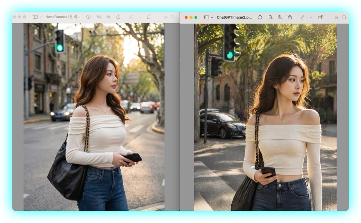 Side-by-Side AI Portrait Comparison - AI image template preview