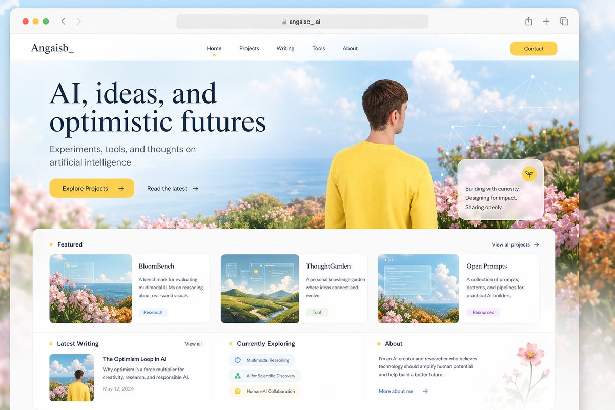 Optimistic AI Portfolio Landing Page - AI image template preview