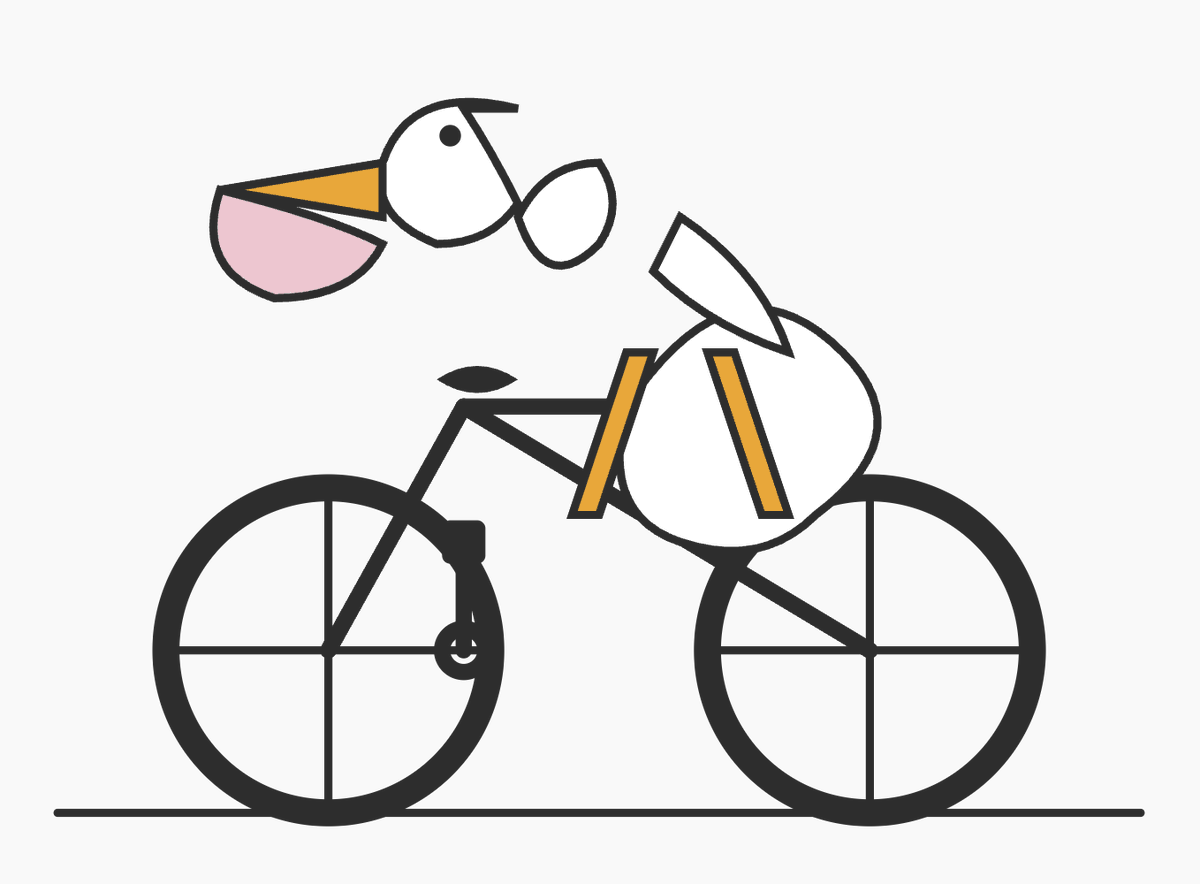 Minimal Pelican Riding Bicycle - AI image template preview