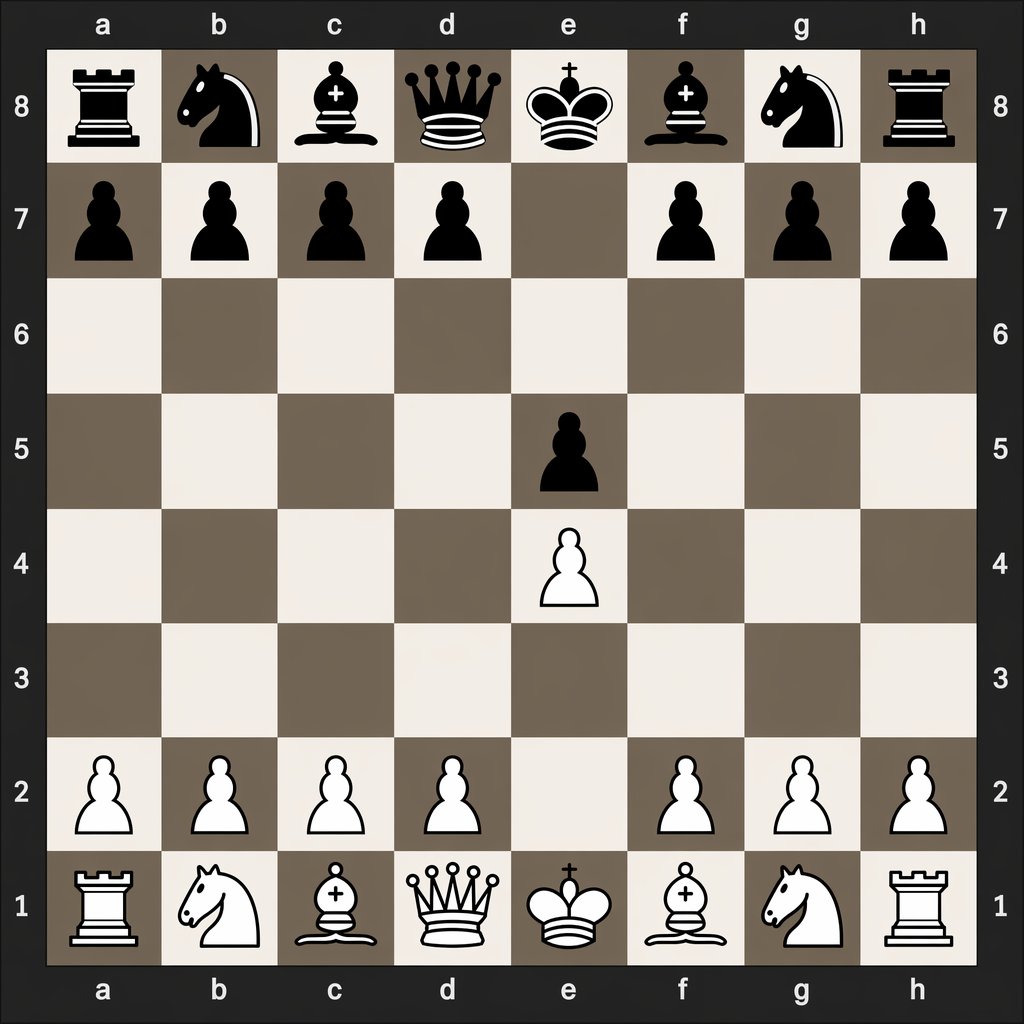 Digital Chessboard After 1.e4 e5 - AI image template preview