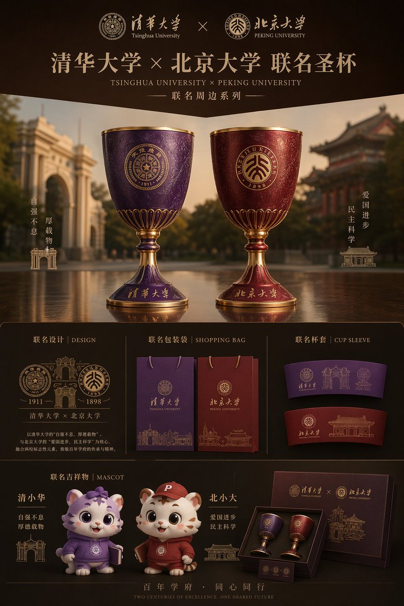 Luxury University Co-Branded Gift Poster - AI image template preview