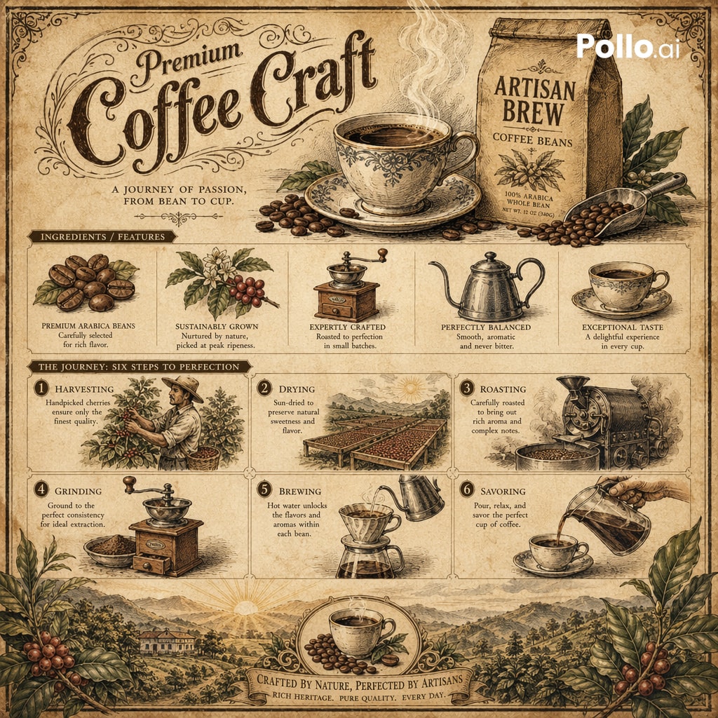 Vintage Botanical Infographic - AI image template preview