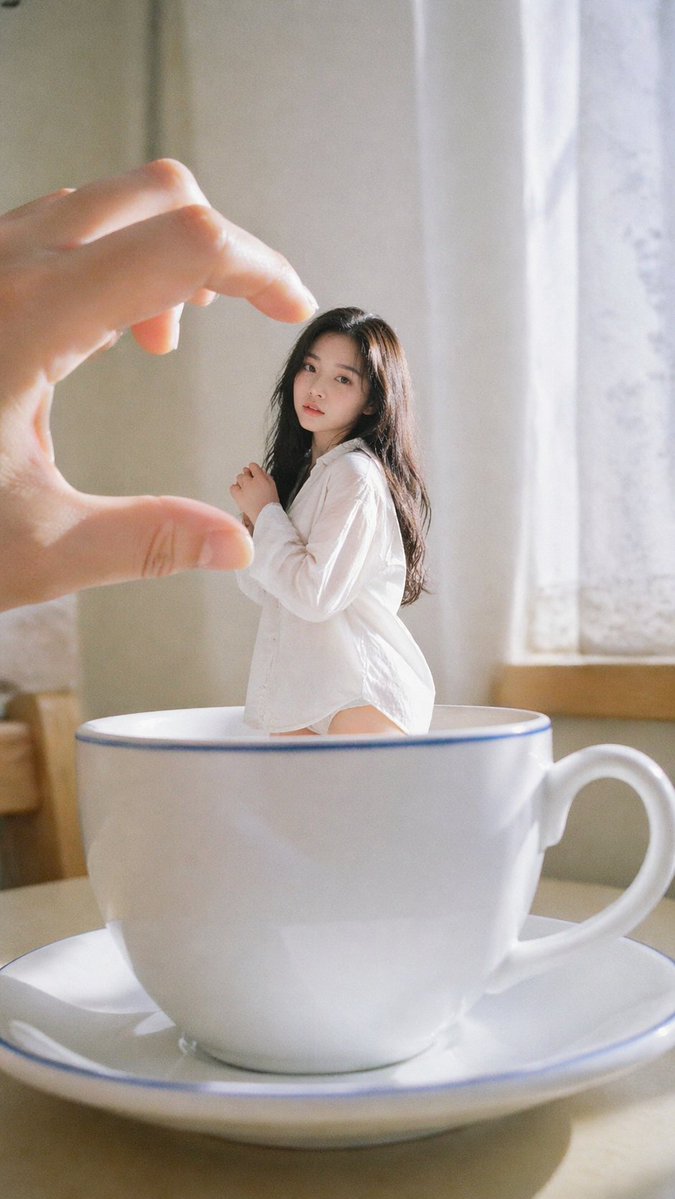 Forced Perspective Idol Portrait - AI image template preview
