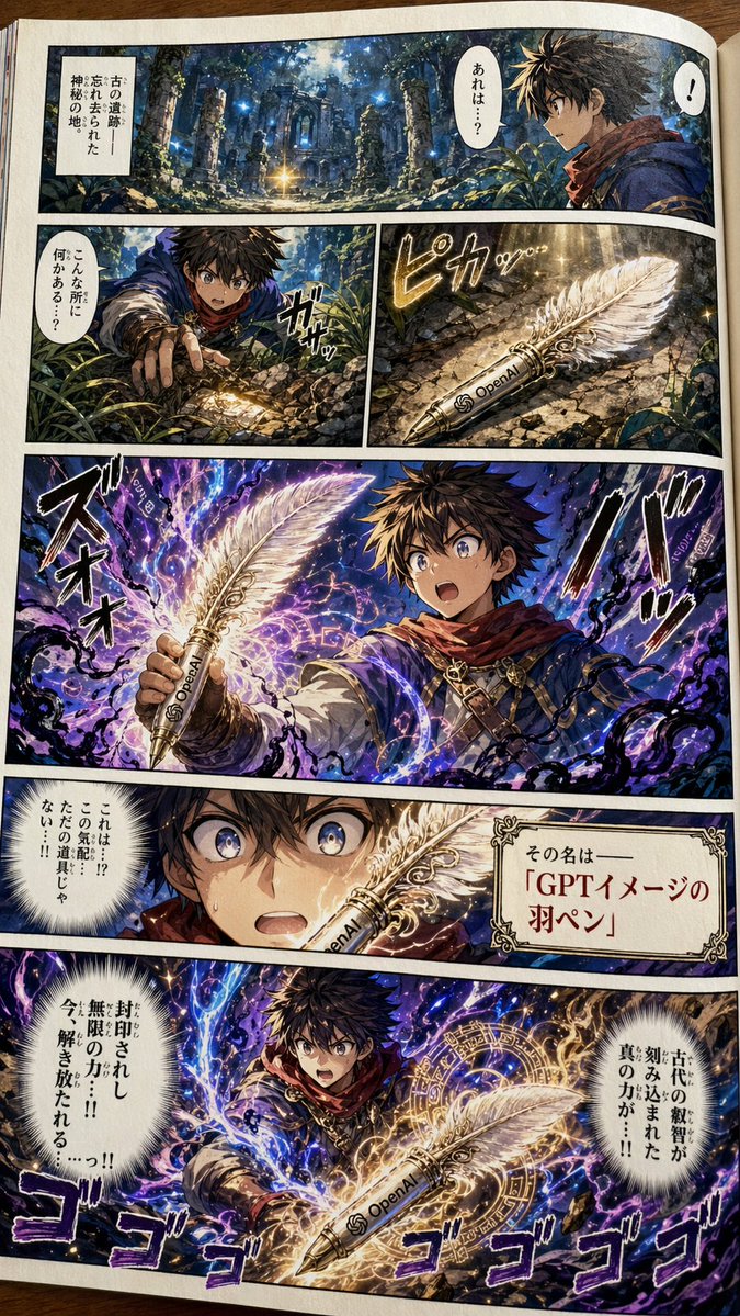 Japanese Shonen Manga Page - AI image template preview
