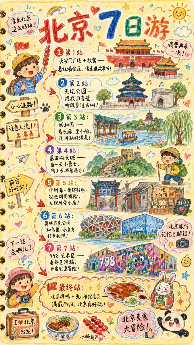 Hand-drawn Travel Journal Illustration - AI image template preview