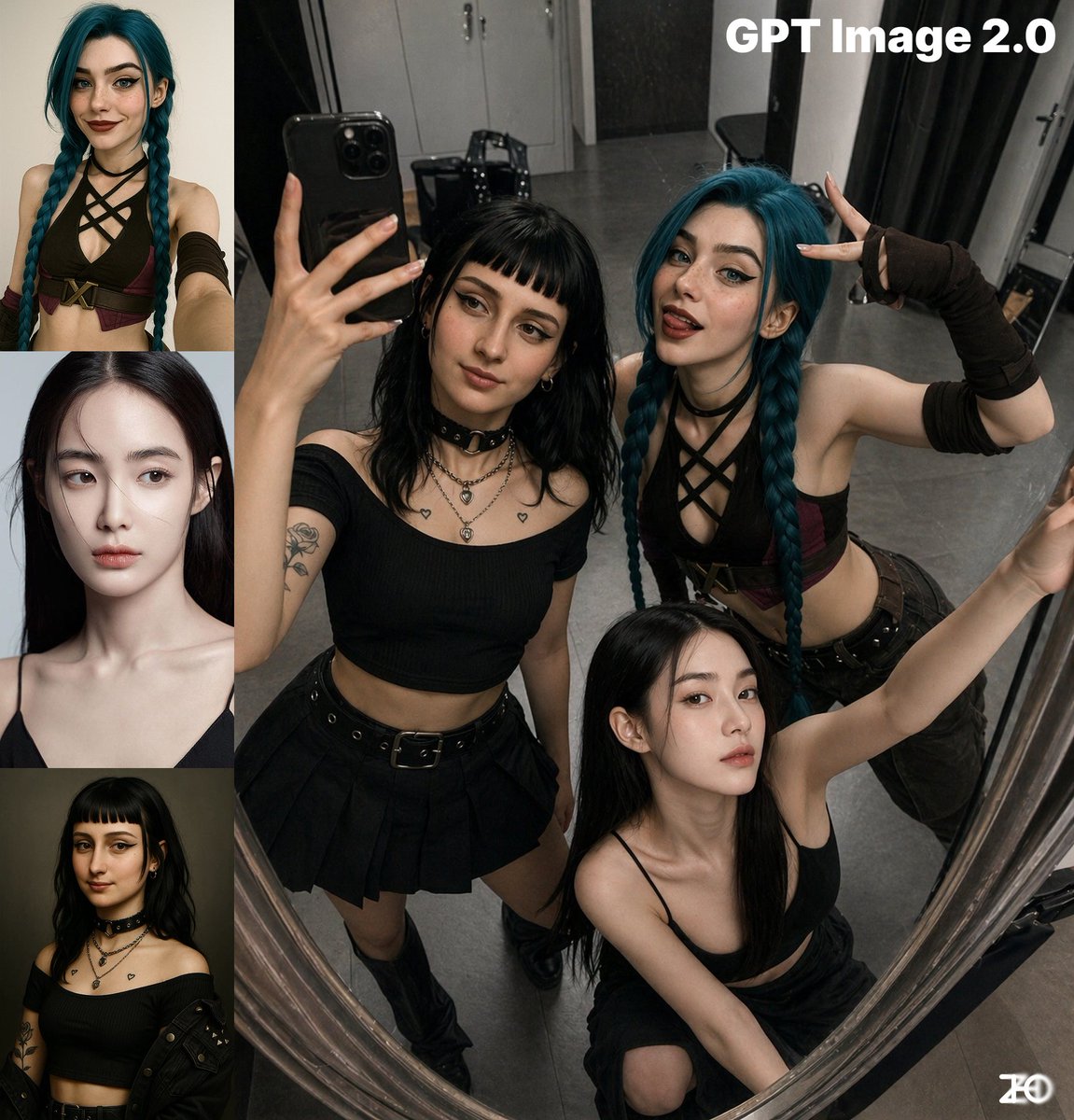 Top-View Mirror Selfie - AI image template preview