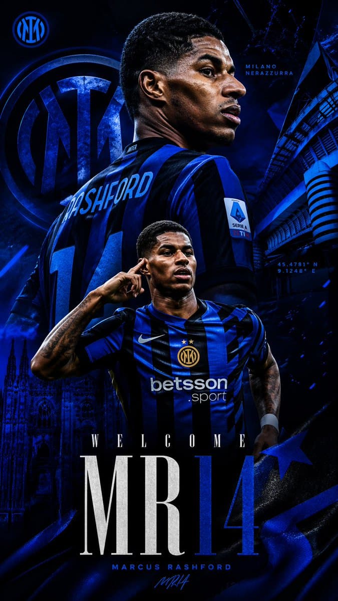 Marcus Rashford Inter Milan Wallpaper - AI image template preview