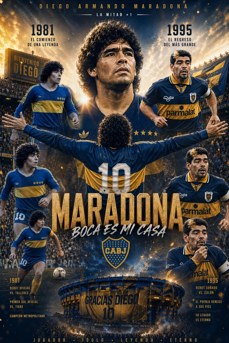 Maradona Boca Juniors Infographic Poster - AI image template preview