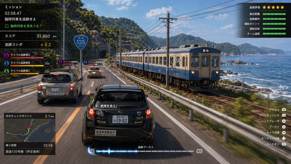 Train Photography Game Simulation - AI image template preview