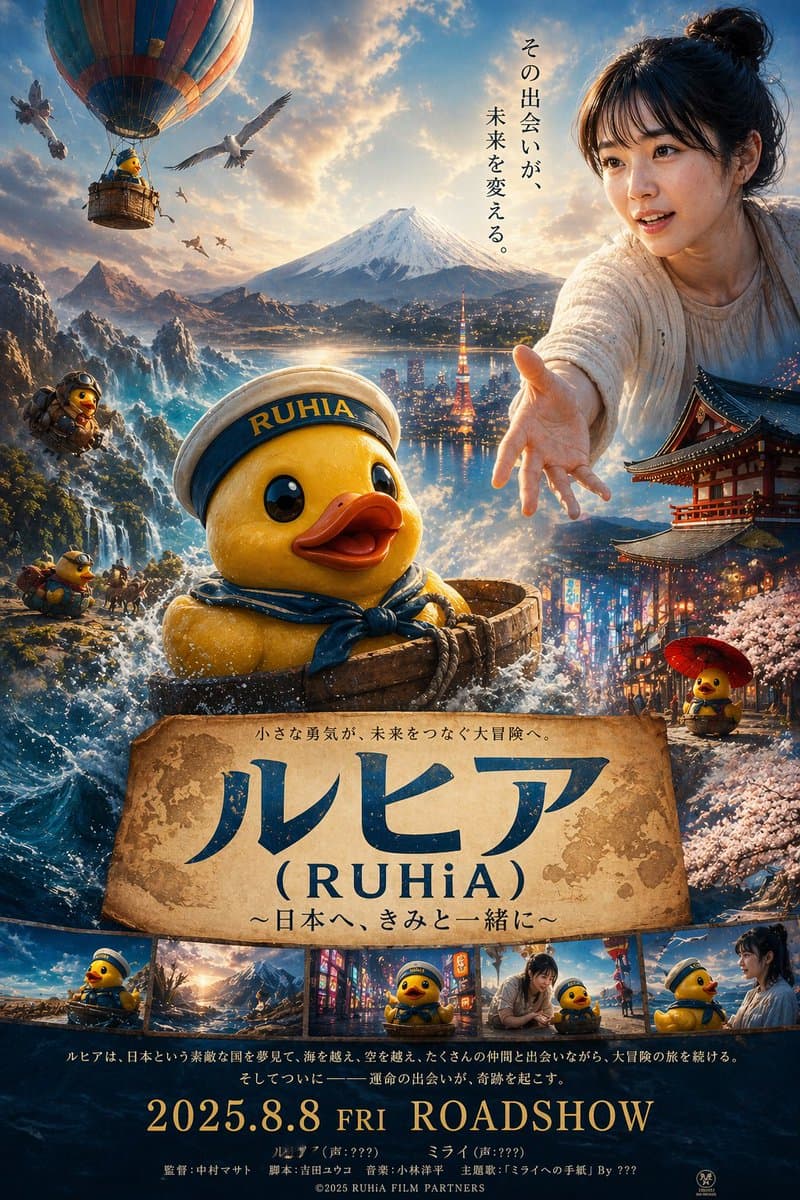 Rubber duck adventure movie poster prompt - AI image template preview