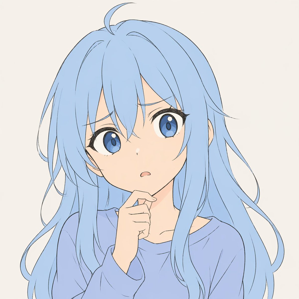 Pastel Anime Character Sketch - AI image template preview