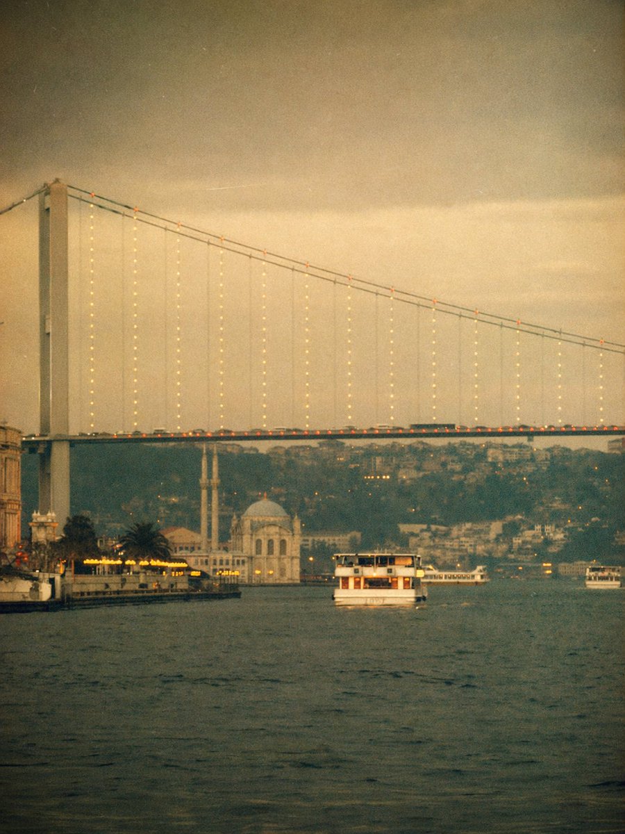 Vintage Bosphorus Bridge Ferry Scene - AI image template preview