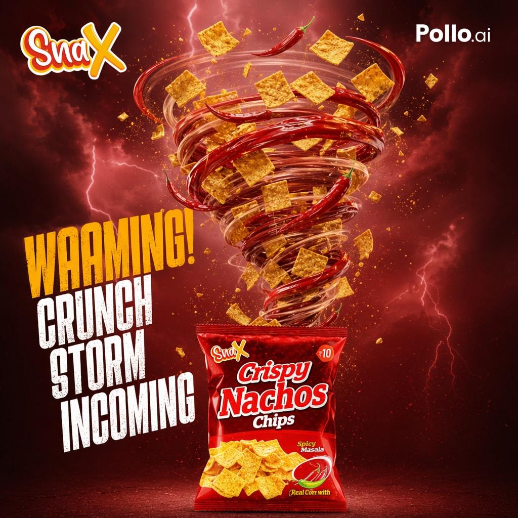 Spicy Nacho Tornado Ad - AI image template preview