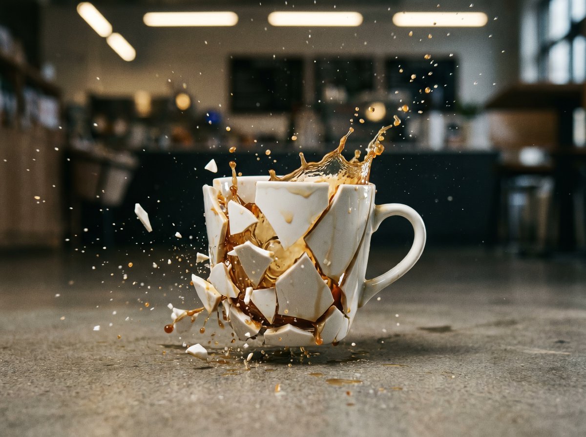 High-Speed Shattering Coffee Mug - AI image template preview