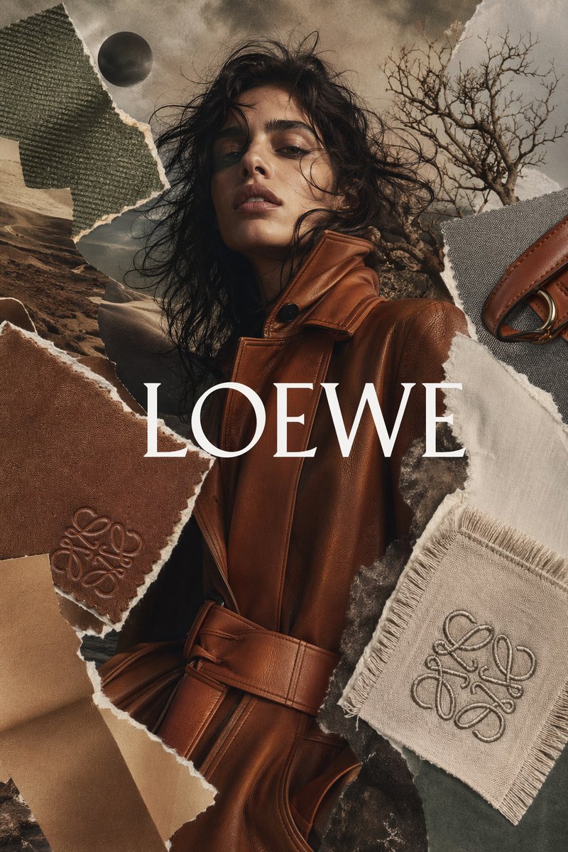 Luxury Fashion Torn-Paper Ad Collage - AI image template preview