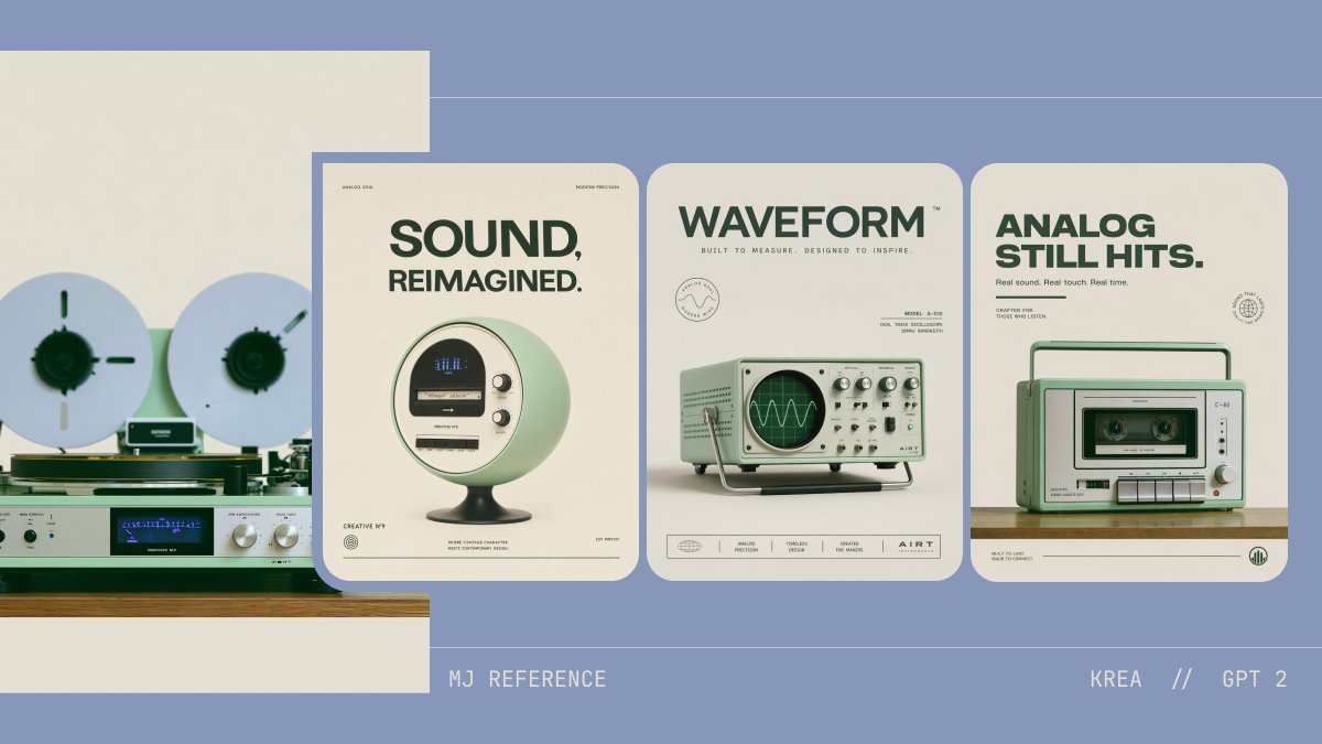Retro Audio Concept Poster Board - AI image template preview